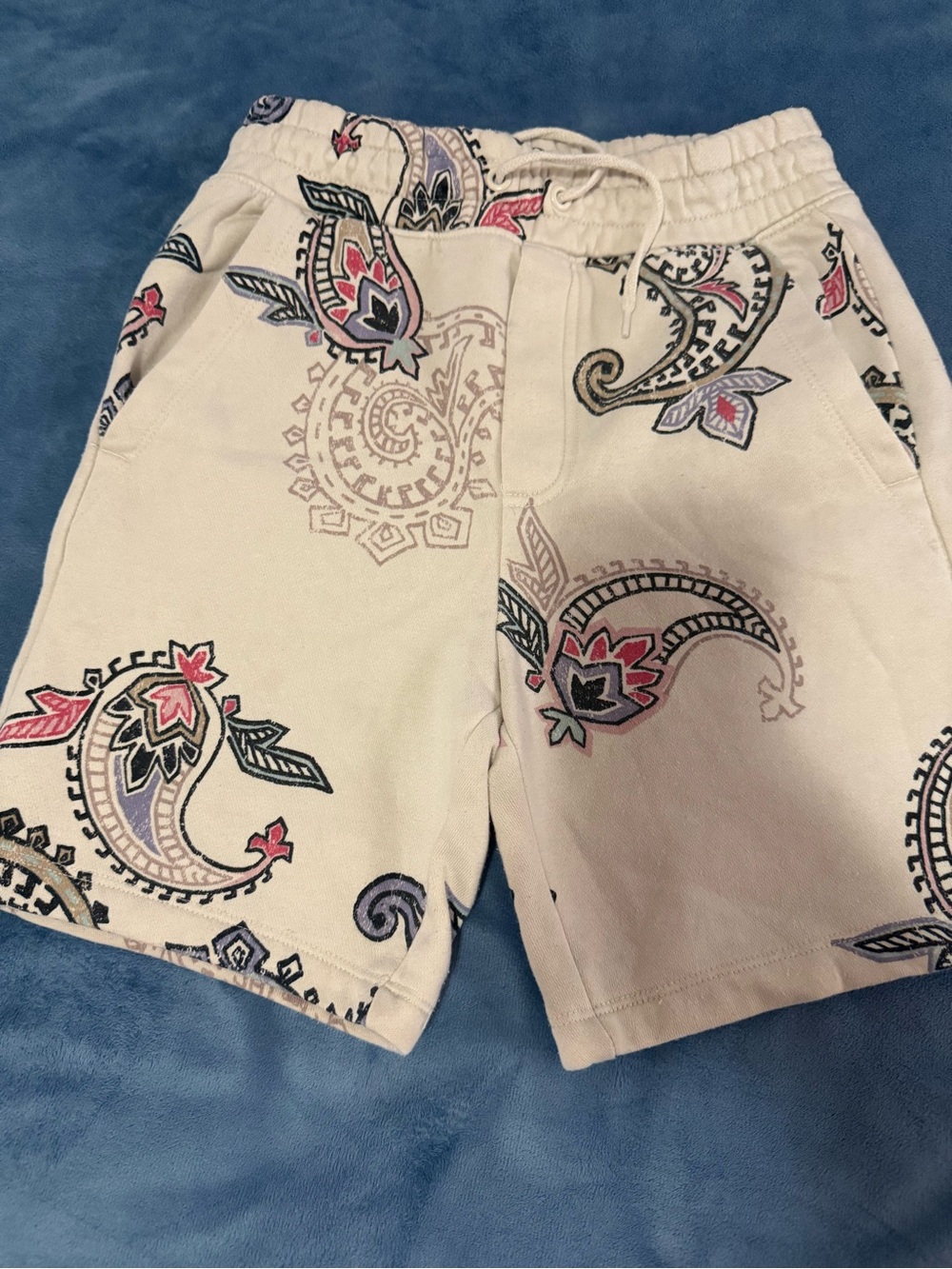 GAP Cream Paisley Print Kids Shorts with Pink and Blue Accents